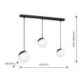 Lampa wisząca - SFERA czarny - 3xE14 - MLP7237 - wymiary