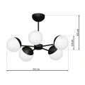 Lampa sufitowa - SFERA czarny - 5xE14 - MLP8866 - wymiary