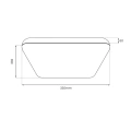 Plafon LED - NEMO BLACK 17W 4000K IP44 - EK7791 - wymiary