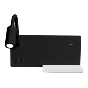 Lampa nocna czarna z półką - SHELF - 4W+5W+2W LED - ML6344