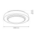 Plafon LED CCT RGB - NAOMI SMART 24W 380mm z pilotem - ML6406 - wymiary