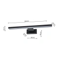 Lampa ścienna - SHINE - czarny z ramką - 7W LED 30cm - ML4378 - wymiary