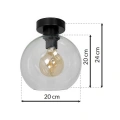 Lampa sufitowa - SOFIA CLEAR - czarny - 1xE27 - MLP6573 - wymiary