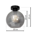 Lampa sufitowa - SOFIA SMOKED - czarny - 1xE27 - MLP6574 - wymiary