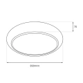 Plafon LED CCT - GEA BLACK 36W 390mm - ML6394 - wymiary