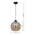 Lampa wisząca - SOFIA AMBER - czarny - 1xE27 - MLP6578 - wymiary