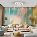 Plafon LED CCT - BUBBLES GOLD 30W 390mm z pilotem - ML8128 - realizacja