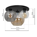 Lampa sufitowa - SOFIA MIX - czarny - 3xE27 - MLP6589 - wymiary