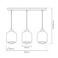 Lampa wisząca - SOMBRA SMOKED - czarny - 3xE27 - MLP8374 - wymiary