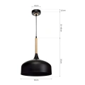 Lampa wisząca - TAYLOR - czarny - 1xE27 - MLP6218  - wymiary