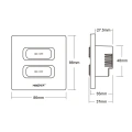 Włącznik oświetlenia miBoxer 2,4Ghz - ON/OFF - 2 strefowy - 230V AC 20A - ESR2 - Rysunek techniczny