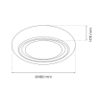 Plafon LED CCT - MEGAN 48W 480mm z pilotem - ML6397 - wymiary
