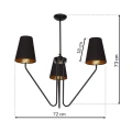Lampa sufitowa - VICTORIA - czarny - 3xE27 - MLP4912 - wymiary