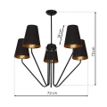 Lampa sufitowa - VICTORIA - czarny - 5xE27 - MLP4913 - wymiary