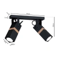Lampa sufitowa - VIDAR - czarny - 2xGU10 - MLP5401 - wymiary