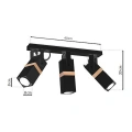 Lampa sufitowa - VIDAR - czarny - 3xGU10 - MLP5402 - wymiary