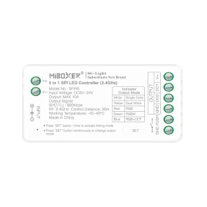 Odbiornik LED SPI 5w1 - Mono /CCT /RGB+CCT - 10A 5-24V DC - do taśm cyfrowych LED - SPIR5