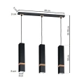 Lampa wisząca - VIDAR - czarny - 3xGU10 - MLP5404 - wymiary