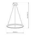 Lampa wisząca - HOOP - czarny - 27W LED - ML1541 - wymiary