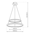 Lampa wisząca - HOOP - złoty - 51W LED - ML1546 - wymiary