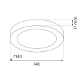 Plafon LED 3CCT - EVORA ROUND CZARNY 6W - ML1789 - wymiary