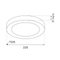 Plafon LED 3CCT - EVORA ROUND CZARNY 18W - ML1790 - wymiary