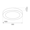 Plafon LED 3CCT - EVORA ROUND CZARNY 24W - ML1791 - wymiary