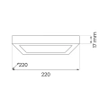 Plafon LED 3CCT - EVORA SQUARE BIAŁY 18W - ML1793 - wymiary