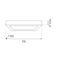 Plafon LED 3CCT - EVORA SQUARE CZARNY 12W - ML1795 - wymiary