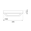 Plafon LED 3CCT - EVORA SQUARE CZARNY 24W - ML1797 - wymiary
