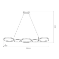 Lampa wisząca - OLIMPIA - czarny - 50W LED - ML1175 - wymiary