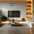 Lampa wisząca - DOUBLEMOON - czarny - 30W LED - ML1178 - realizacja