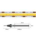 Taśma LED COB 12V 8W 97lm/W neutralna 4000K CRI90+ - hermetyczna IP54 - rolka 50 metrów  - sekcja ciecia