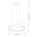 Lampa wisząca - GRAVITY - czarny/złoty - 36W LED - ML1183 - wymiary