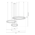 Lampa wisząca - GRAVITY - czarny/złoty - 108W LED - ML1185 - wymiary