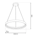 Lampa wisząca - ORBITA - biały/czarny - 52W LED - ML1186 - wymiary