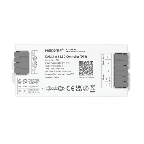 Sterownik LED 3w1 - MONO /CCT - 12-24V DC 20A - DALI-2 - Typ DT8 - DL2