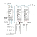 Sterownik LED 3w1 - MONO /CCT - 12-48V DC 20A - DALI-2 - Typ DT8 - TH-35 - DL2-T - Scehmat podłączenia dla taśm MONO