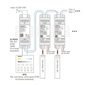 Sterownik LED 3w1 - MONO /CCT - 12-48V DC 20A - DALI-2 - Typ DT8 - TH-35 - DL2-T - Schemat podłączenia dla taśm CCT