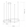 Lampa wisząca - ELEGANCE - złoty - 72W LED - ML0997 - wymiary