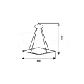 Lampa oprawa wisząca LED - NIX BLACK 517 Milagro - 25W 3000K 1750lm - rysunek techniczny 