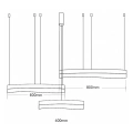 Lampa wisząca - PRECIOSA - złoty - 158W LED - ML1001 - wymiary