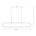 Lampa wisząca - FRAME - czarny - 42W LED - ML1046 - wymiary
