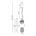 Lampa wisząca - CARO - złoty - 28W LED - ML0363 - wymiary
