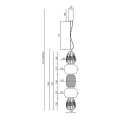 Lampa wisząca - CARO - chrom - 40W LED - ML0362 - wymiary