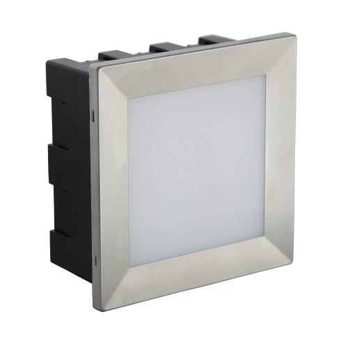 Oprawa ścienna do zabudowy LED 3,5W 2700K - MUR LED INOX D 04