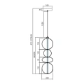 Lampa wisząca - DAPHNE - złoty - 36W LED - ML0346 - wymiary