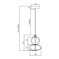 Lampa wisząca - DAPHNE - czarny - 12W LED - ML0344 - wymiary