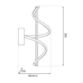 Lampa ścienna - TWIST - czarny - 12W LED - ML1058 - wymiary