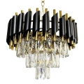 Lampa wisząca - CRISTAL - czarny/złoty - 5xE14 - ML1634